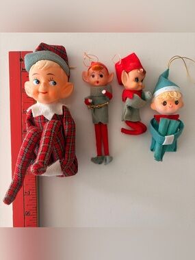 Vintage 1950s pixie elves set of 4
